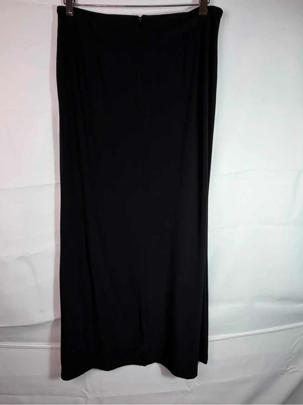 White House Black Market Black Draped Faux Wrap Maxi Skirt Medium Chic Classic